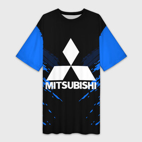 Платье-футболка 3D с принтом MITSUBISHI SPORT COLLECTION ,  |  |  машина | марка | митсубиси