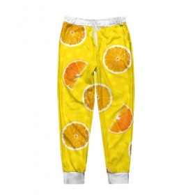 Мужские брюки 3D с принтом Апельсиновое настроение , 100% полиэстер | манжеты по низу, эластичный пояс регулируется шнурком, по бокам два кармана без застежек, внутренняя часть кармана из мелкой сетки | апельсин