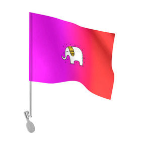 Флаг для автомобиля с принтом Радужный слоник , 100% полиэстер | Размер: 30*21 см | детские | животные | слон | слоник | слоны