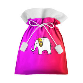 Подарочный 3D мешок с принтом Радужный слоник , 100% полиэстер | Размер: 29*39 см | Тематика изображения на принте: детские | животные | слон | слоник | слоны
