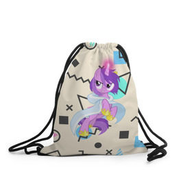 Рюкзак-мешок 3D с принтом My Little Pony , 100% полиэстер | плотность ткани — 200 г/м2, размер — 35 х 45 см; лямки — толстые шнурки, застежка на шнуровке, без карманов и подкладки | мой маленький пони | мультфильм