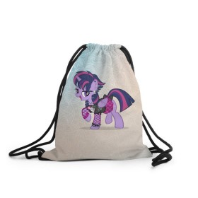 Рюкзак-мешок 3D с принтом My Little Pony , 100% полиэстер | плотность ткани — 200 г/м2, размер — 35 х 45 см; лямки — толстые шнурки, застежка на шнуровке, без карманов и подкладки | Тематика изображения на принте: мой маленький пони | мультфильм