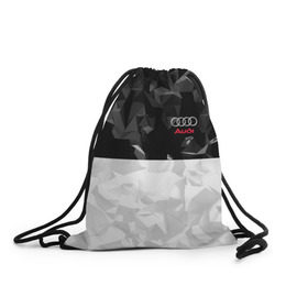 Рюкзак-мешок 3D с принтом AUDI SPORT , 100% полиэстер | плотность ткани — 200 г/м2, размер — 35 х 45 см; лямки — толстые шнурки, застежка на шнуровке, без карманов и подкладки | 
