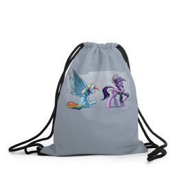 Рюкзак-мешок 3D с принтом My Little Pony , 100% полиэстер | плотность ткани — 200 г/м2, размер — 35 х 45 см; лямки — толстые шнурки, застежка на шнуровке, без карманов и подкладки | 