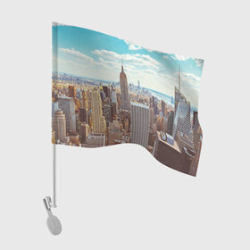 Флаг для автомобиля с принтом Столица мира (Нью-Йорк) , 100% полиэстер | Размер: 30*21 см | america | new york | usa | америка | каменные джунгли | нью йорк | сша
