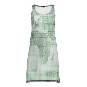 Платье-майка 3D с принтом Цифровая карта мира , 100% полиэстер | полуприлегающий силуэт, широкие бретели, круглый вырез горловины, удлиненный подол сзади. | 