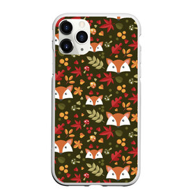 Чехол для iPhone 11 Pro Max матовый с принтом Лисоньки в лесу , Силикон |  | лиса | лисичка | лисоньки | лисы | паттерн