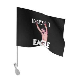 Флаг для автомобиля с принтом Хабиб Нурмагомедов II , 100% полиэстер | Размер: 30*21 см | eagle | khabib | nurmagamedov