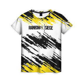 Женская футболка 3D с принтом RAINBOW SIX SIEGE , 100% полиэфир ( синтетическое хлопкоподобное полотно) | прямой крой, круглый вырез горловины, длина до линии бедер | cybersport | esports | pro league | r6 | rainbow | rainbow six | siege | six | армия | боевик | военные | война | игры | киберспорт | логотип | оперативники | радуга | шутер