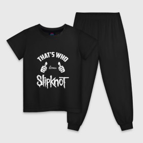 Детская пижама хлопок с принтом Вот кто любит Slipknot , 100% хлопок |  брюки и футболка прямого кроя, без карманов, на брюках мягкая резинка на поясе и по низу штанин
 | 
