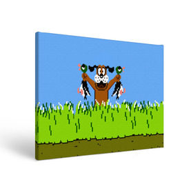 Холст прямоугольный с принтом Duck Hunt , 100% ПВХ |  | 8 bit | 8 бит | dendy | dog | duck | hunt | nes | nintendo | oldschool | pixel art | денди | игра | нинтендо | охота | собака