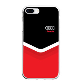 Чехол для iPhone 7Plus/8 Plus матовый с принтом Audi Black & Red , Силикон | Область печати: задняя сторона чехла, без боковых панелей | Тематика изображения на принте: audi | ауди | кольца | красный | машина | черный