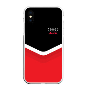 Чехол для iPhone XS Max матовый с принтом Audi Black & Red , Силикон | Область печати: задняя сторона чехла, без боковых панелей | audi | ауди | кольца | красный | машина | черный