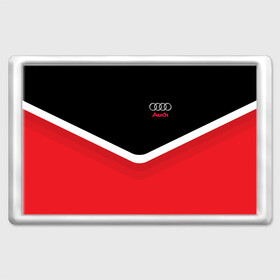 Магнит 45*70 с принтом Audi Black & Red , Пластик | Размер: 78*52 мм; Размер печати: 70*45 | audi | ауди | кольца | красный | машина | черный