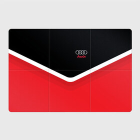Магнитный плакат 3Х2 с принтом Audi Black & Red , Полимерный материал с магнитным слоем | 6 деталей размером 9*9 см | audi | ауди | кольца | красный | машина | черный