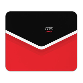 Коврик для мышки прямоугольный с принтом Audi Black & Red , натуральный каучук | размер 230 х 185 мм; запечатка лицевой стороны | audi | ауди | кольца | красный | машина | черный