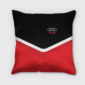 Подушка 3D с принтом Audi Black & Red , наволочка – 100% полиэстер, наполнитель – холлофайбер (легкий наполнитель, не вызывает аллергию). | состоит из подушки и наволочки. Наволочка на молнии, легко снимается для стирки | audi | ауди | кольца | красный | машина | черный
