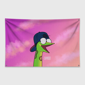 Флаг-баннер с принтом Удав Крейг , 100% полиэстер | размер 67 х 109 см, плотность ткани — 95 г/м2; по краям флага есть четыре люверса для крепления | sanjay and craig | крейг | мультфильм | санджей