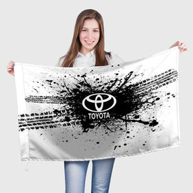 Флаг 3D с принтом Toyota , 100% полиэстер | плотность ткани — 95 г/м2, размер — 67 х 109 см. Принт наносится с одной стороны | auto | automobile | car | carbon | machine | motor | motor car | sport car | toyota | автомашина | бренд | легковой автомобиль | марка | спортивный автомобиль | тачка