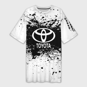 Платье-футболка 3D с принтом Toyota ,  |  | auto | automobile | car | carbon | machine | motor | motor car | sport car | toyota | автомашина | бренд | легковой автомобиль | марка | спортивный автомобиль | тачка