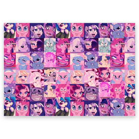 Поздравительная открытка с принтом My Little Pony Ahegao , 100% бумага | плотность бумаги 280 г/м2, матовая, на обратной стороне линовка и место для марки
 | Тематика изображения на принте: 