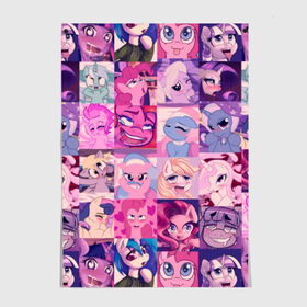 Постер с принтом My Little Pony Ahegao , 100% бумага
 | бумага, плотность 150 мг. Матовая, но за счет высокого коэффициента гладкости имеет небольшой блеск и дает на свету блики, но в отличии от глянцевой бумаги не покрыта лаком | 