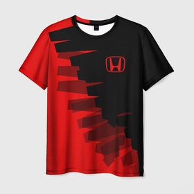 Мужская футболка 3D с принтом HONDA SPORT , 100% полиэфир | прямой крой, круглый вырез горловины, длина до линии бедер | auto | honda | авто | автомобиль | бренд | марка | машины | хонда автомобильные