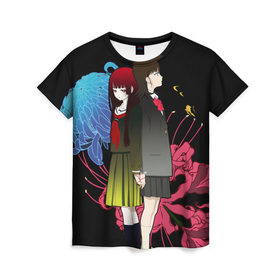 Женская футболка 3D с принтом Адская девочка , 100% полиэфир ( синтетическое хлопкоподобное полотно) | прямой крой, круглый вырез горловины, длина до линии бедер | ai enma | anime | hell girl | jigoku shoujo | адская девочка | аниме