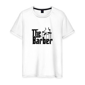 Мужская футболка хлопок с принтом The Barber godfather black , 100% хлопок | прямой крой, круглый вырез горловины, длина до линии бедер, слегка спущенное плечо. | 