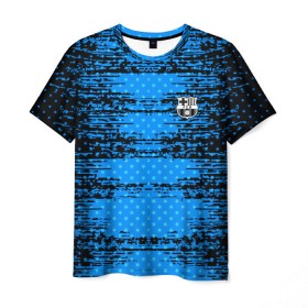 Мужская футболка 3D с принтом Barcelona sport uniform , 100% полиэфир | прямой крой, круглый вырез горловины, длина до линии бедер | football | soccer | барселона