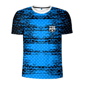 Мужская футболка 3D спортивная с принтом Barcelona sport uniform , 100% полиэстер с улучшенными характеристиками | приталенный силуэт, круглая горловина, широкие плечи, сужается к линии бедра | football | soccer | барселона