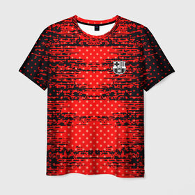 Мужская футболка 3D с принтом Barcelona sport uniform , 100% полиэфир | прямой крой, круглый вырез горловины, длина до линии бедер | football | soccer | барселона
