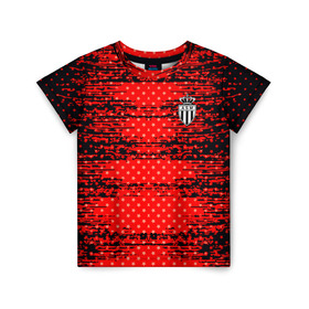 Детская футболка 3D с принтом Monaco sport uniform , 100% гипоаллергенный полиэфир | прямой крой, круглый вырез горловины, длина до линии бедер, чуть спущенное плечо, ткань немного тянется | Тематика изображения на принте: 