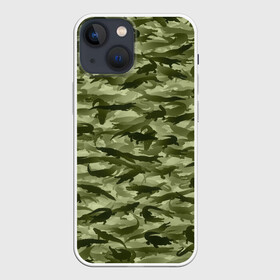 Чехол для iPhone 13 mini с принтом Камуфляж с крокодилами ,  |  | Тематика изображения на принте: аллигатор | африка | болото | животные | кайман | крокодил | милитари | паттерн | проесмыкающиеся | хаки | хищники