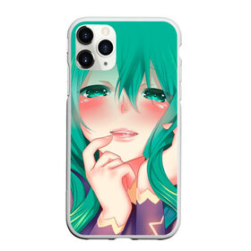 Чехол для iPhone 11 Pro Max матовый с принтом Miku Ahegao , Силикон |  | Тематика изображения на принте: вокалоид | зеленоволосая девушка | мику ахегао | хатсуне мику