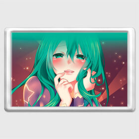 Магнит 45*70 с принтом Miku Ahegao , Пластик | Размер: 78*52 мм; Размер печати: 70*45 | вокалоид | зеленоволосая девушка | мику ахегао | хатсуне мику