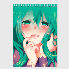 Скетчбук с принтом Miku Ahegao , 100% бумага
 | 48 листов, плотность листов — 100 г/м2, плотность картонной обложки — 250 г/м2. Листы скреплены сверху удобной пружинной спиралью | вокалоид | зеленоволосая девушка | мику ахегао | хатсуне мику