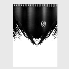 Скетчбук с принтом Barcelona black 2018 , 100% бумага
 | 48 листов, плотность листов — 100 г/м2, плотность картонной обложки — 250 г/м2. Листы скреплены сверху удобной пружинной спиралью | football | soccer | барселона