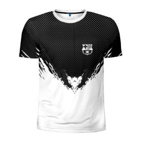 Мужская футболка 3D спортивная с принтом Barcelona black 2018 , 100% полиэстер с улучшенными характеристиками | приталенный силуэт, круглая горловина, широкие плечи, сужается к линии бедра | football | soccer | барселона