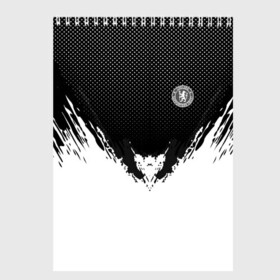 Скетчбук с принтом Chelsea black 2018 , 100% бумага
 | 48 листов, плотность листов — 100 г/м2, плотность картонной обложки — 250 г/м2. Листы скреплены сверху удобной пружинной спиралью | Тематика изображения на принте: football | soccer | челси