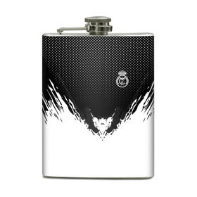 Фляга с принтом Real Madrid black 2018 , металлический корпус | емкость 0,22 л, размер 125 х 94 мм. Виниловая наклейка запечатывается полностью | football | soccer | реал мадрид