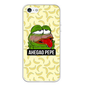 Чехол для iPhone 5/5S матовый с принтом Ahegao Pepe , Силикон | Область печати: задняя сторона чехла, без боковых панелей | 