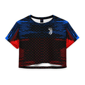 Женская футболка 3D укороченная с принтом Juventus abstract collection , 100% полиэстер | круглая горловина, длина футболки до линии талии, рукава с отворотами | Тематика изображения на принте: football | soccer | ювентус