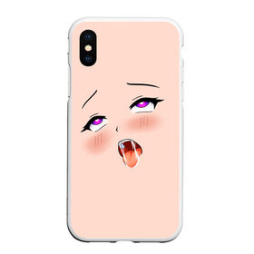 Чехол для iPhone XS Max матовый с принтом Ahegao Face , Силикон | Область печати: задняя сторона чехла, без боковых панелей | Тематика изображения на принте: 