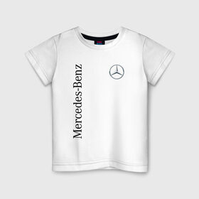 Детская футболка хлопок с принтом Mercedes-Benz , 100% хлопок | круглый вырез горловины, полуприлегающий силуэт, длина до линии бедер | benz | mercedes | авто | автомобиль | бенз | мерседес