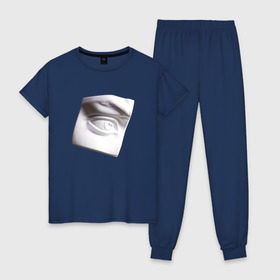 Женская пижама хлопок с принтом Глаз Давида , 100% хлопок | брюки и футболка прямого кроя, без карманов, на брюках мягкая резинка на поясе и по низу штанин | глаз | искусство | скульптура | художник