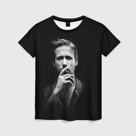Женская футболка 3D с принтом Ryan Gosling , 100% полиэфир ( синтетическое хлопкоподобное полотно) | прямой крой, круглый вырез горловины, длина до линии бедер | ryan gosling | актер | райан гослинг