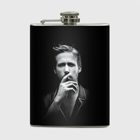 Фляга с принтом Ryan Gosling , металлический корпус | емкость 0,22 л, размер 125 х 94 мм. Виниловая наклейка запечатывается полностью | Тематика изображения на принте: ryan gosling | актер | райан гослинг