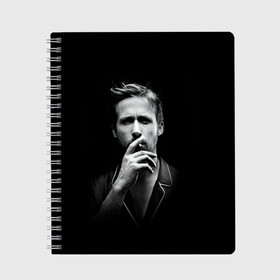 Тетрадь с принтом Ryan Gosling , 100% бумага | 48 листов, плотность листов — 60 г/м2, плотность картонной обложки — 250 г/м2. Листы скреплены сбоку удобной пружинной спиралью. Уголки страниц и обложки скругленные. Цвет линий — светло-серый
 | Тематика изображения на принте: ryan gosling | актер | райан гослинг