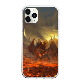 Чехол для iPhone 11 Pro матовый с принтом Fire Dragon , Силикон |  | goddess of destruction | line age | line age ii | lineage ii | линейка